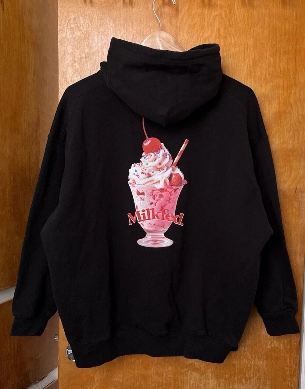 MILKFED Cherry Parfait Oversized Hoodie Sweatshirt Japanese Japan Sz L Graphic